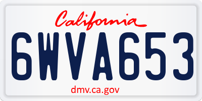 CA license plate 6WVA653