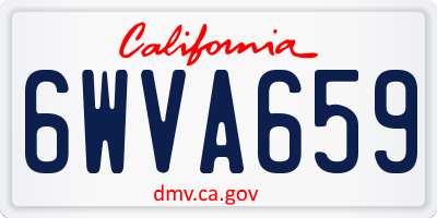 CA license plate 6WVA659