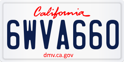 CA license plate 6WVA660