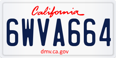 CA license plate 6WVA664