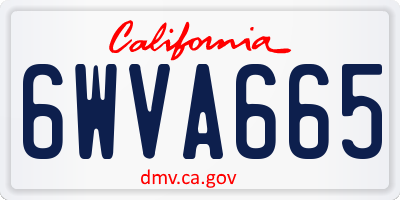 CA license plate 6WVA665