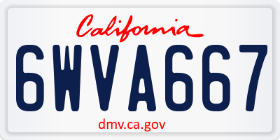 CA license plate 6WVA667