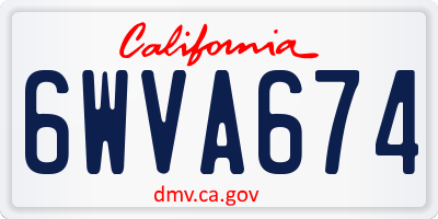 CA license plate 6WVA674