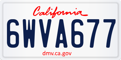 CA license plate 6WVA677