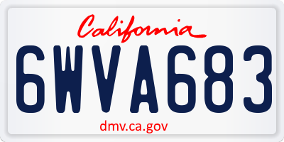 CA license plate 6WVA683