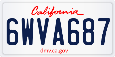 CA license plate 6WVA687