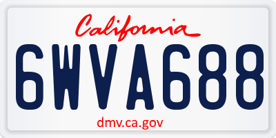 CA license plate 6WVA688