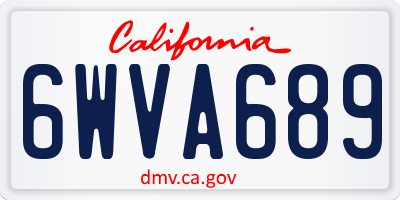 CA license plate 6WVA689