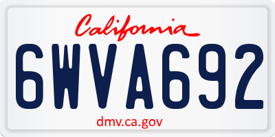 CA license plate 6WVA692