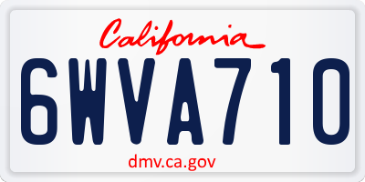 CA license plate 6WVA710