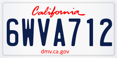 CA license plate 6WVA712