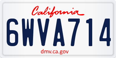 CA license plate 6WVA714