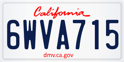CA license plate 6WVA715