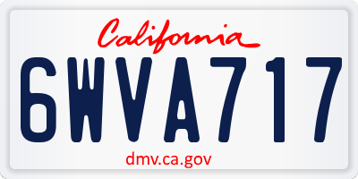 CA license plate 6WVA717