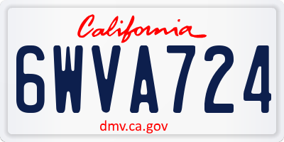 CA license plate 6WVA724