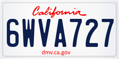CA license plate 6WVA727