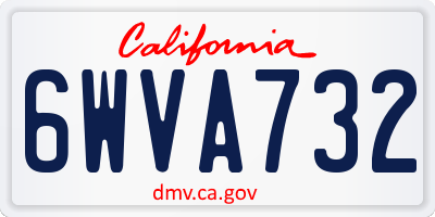 CA license plate 6WVA732