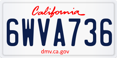 CA license plate 6WVA736