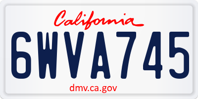 CA license plate 6WVA745
