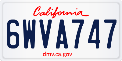 CA license plate 6WVA747
