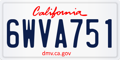 CA license plate 6WVA751
