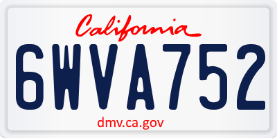 CA license plate 6WVA752