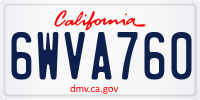 CA license plate 6WVA760