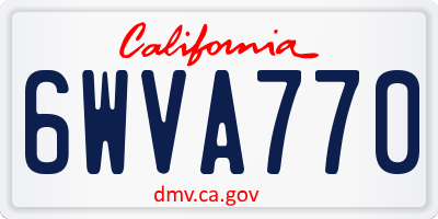 CA license plate 6WVA770