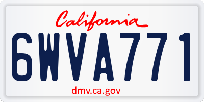 CA license plate 6WVA771