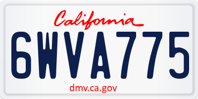 CA license plate 6WVA775