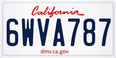 CA license plate 6WVA787