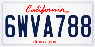 CA license plate 6WVA788
