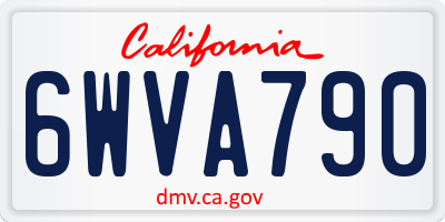 CA license plate 6WVA790