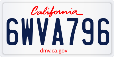 CA license plate 6WVA796