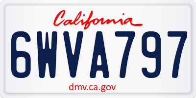 CA license plate 6WVA797