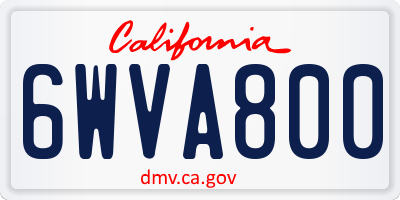 CA license plate 6WVA800