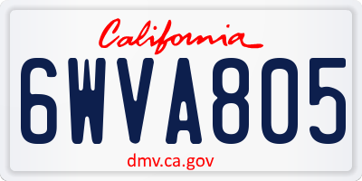 CA license plate 6WVA805