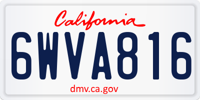 CA license plate 6WVA816
