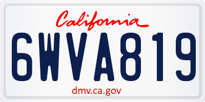 CA license plate 6WVA819