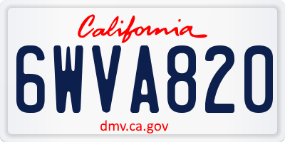 CA license plate 6WVA820
