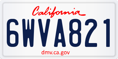 CA license plate 6WVA821