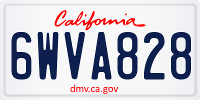 CA license plate 6WVA828