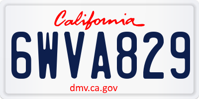 CA license plate 6WVA829