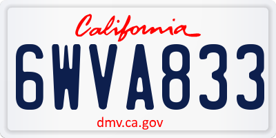 CA license plate 6WVA833