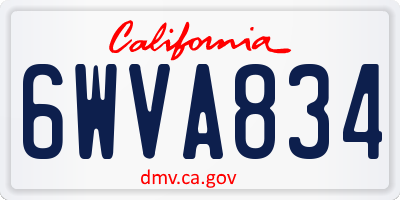 CA license plate 6WVA834