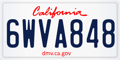 CA license plate 6WVA848