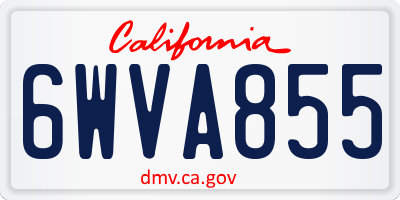 CA license plate 6WVA855