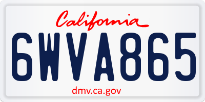CA license plate 6WVA865