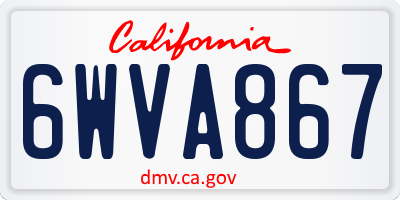CA license plate 6WVA867