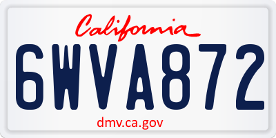 CA license plate 6WVA872